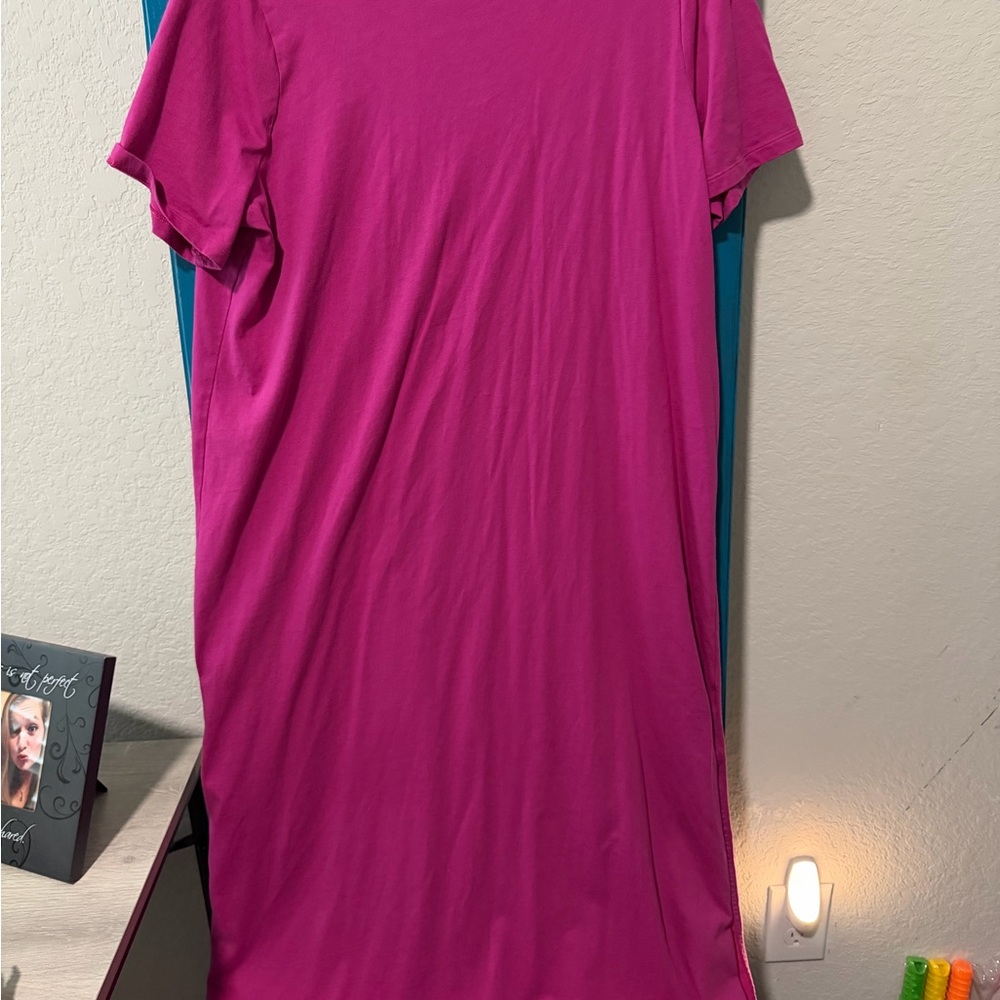 Old Navy Hot Pink Petite T-Shirt Dress